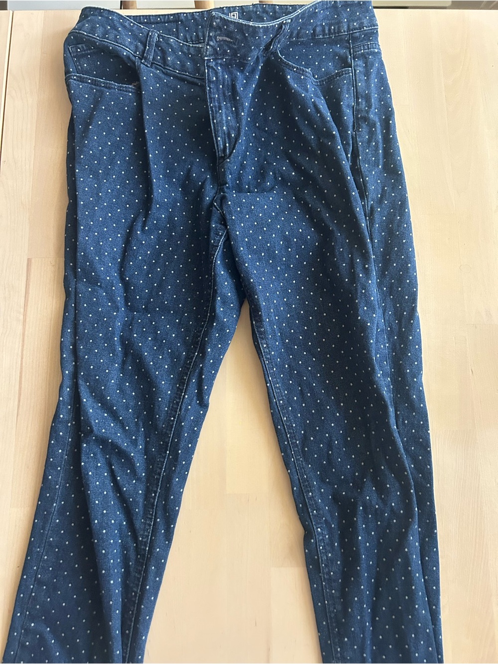 Women Navy Blue Polka Dot Pants